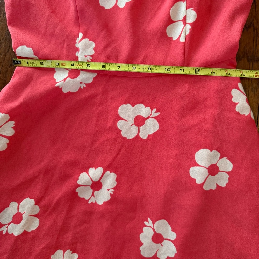 LC Lauren Conrad Women’s 10 Coral Pink Floral Print Sleeveless A-line Dress - Picture 10 of 12